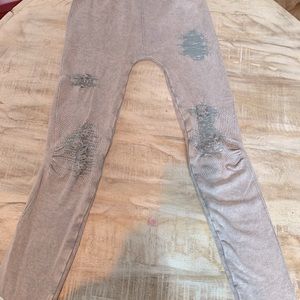 BRAND NEW stretchy leggings, distressed, OS